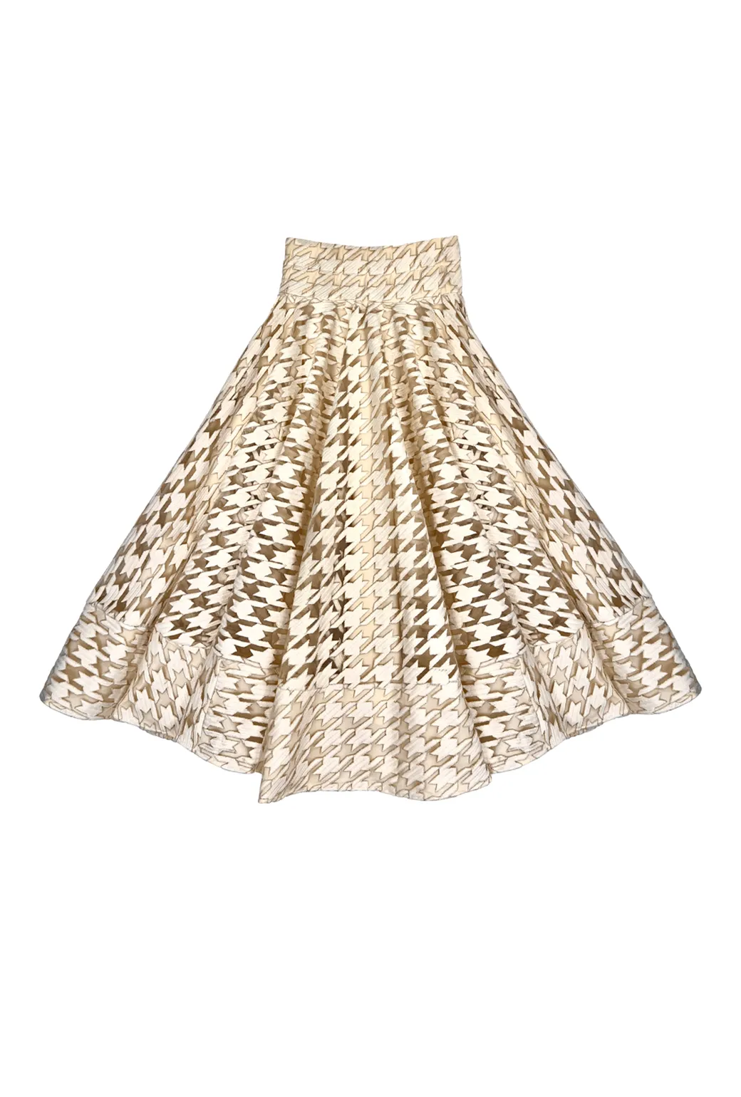 Buru   Pencil & Paper Co. Lucinda Skirt - Ivory Houndstooth No Ride Up Rugged Fit