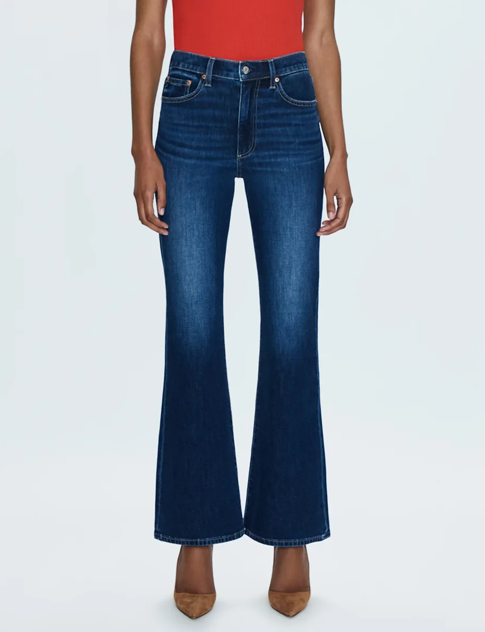 Softened Texture Smart Casual Classic Wear Haven High Rise Bootcut, Greenwich