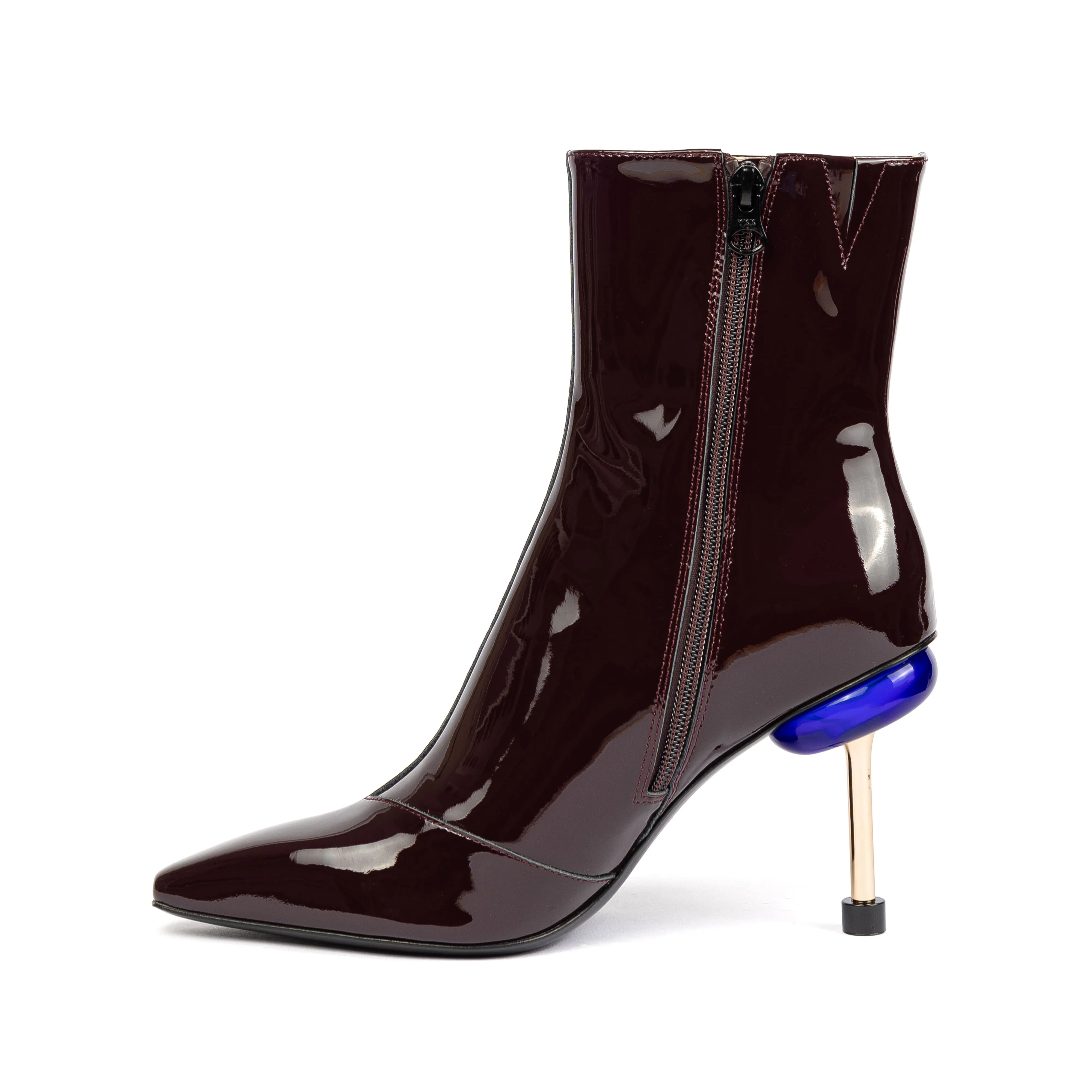 OSHA NOX HI PLUM Metallic Evening Shoes Block Heel