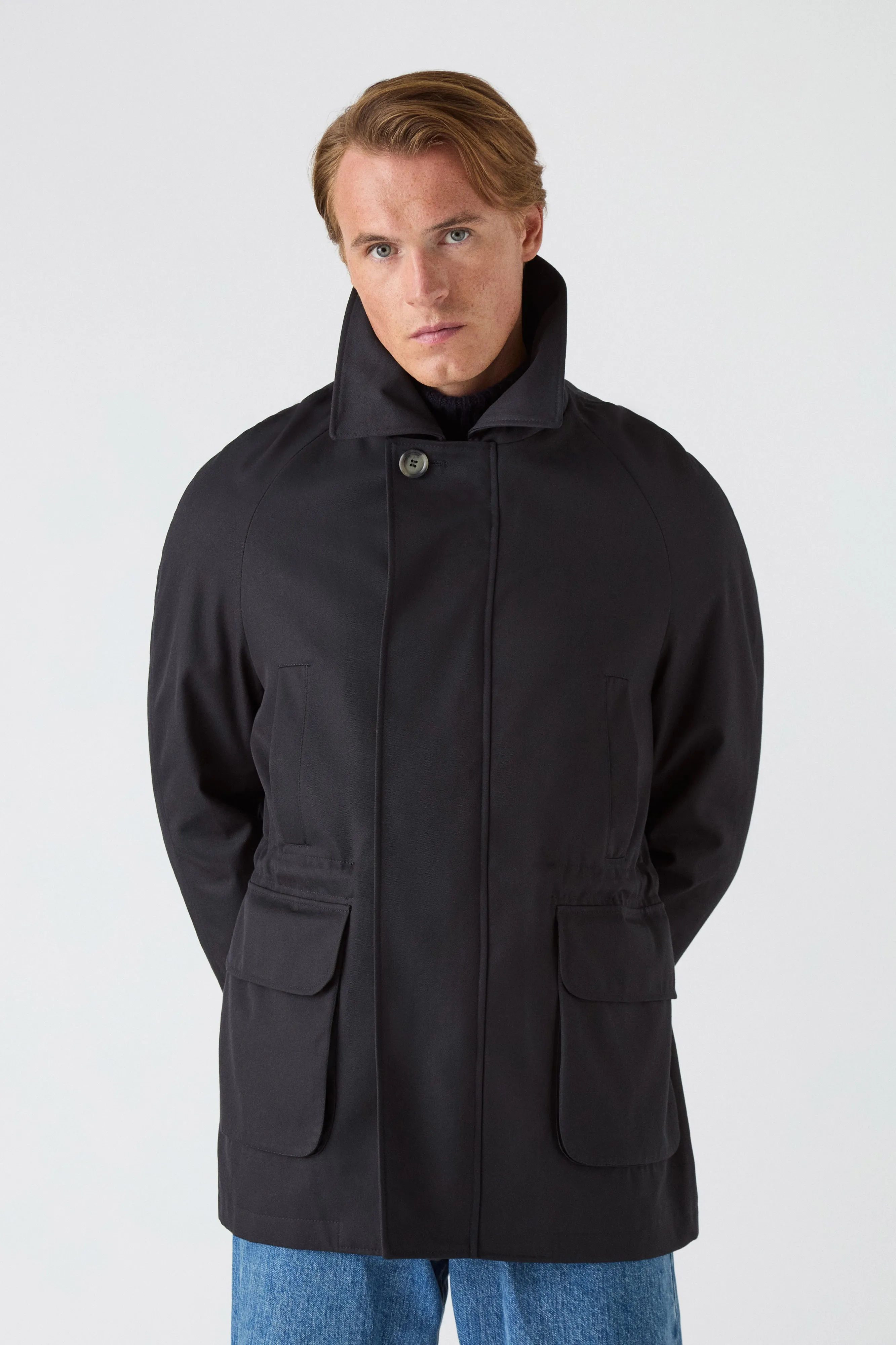 Nils Raglan Jacket - Navy AdjustableDrawcordHem Many Pockets