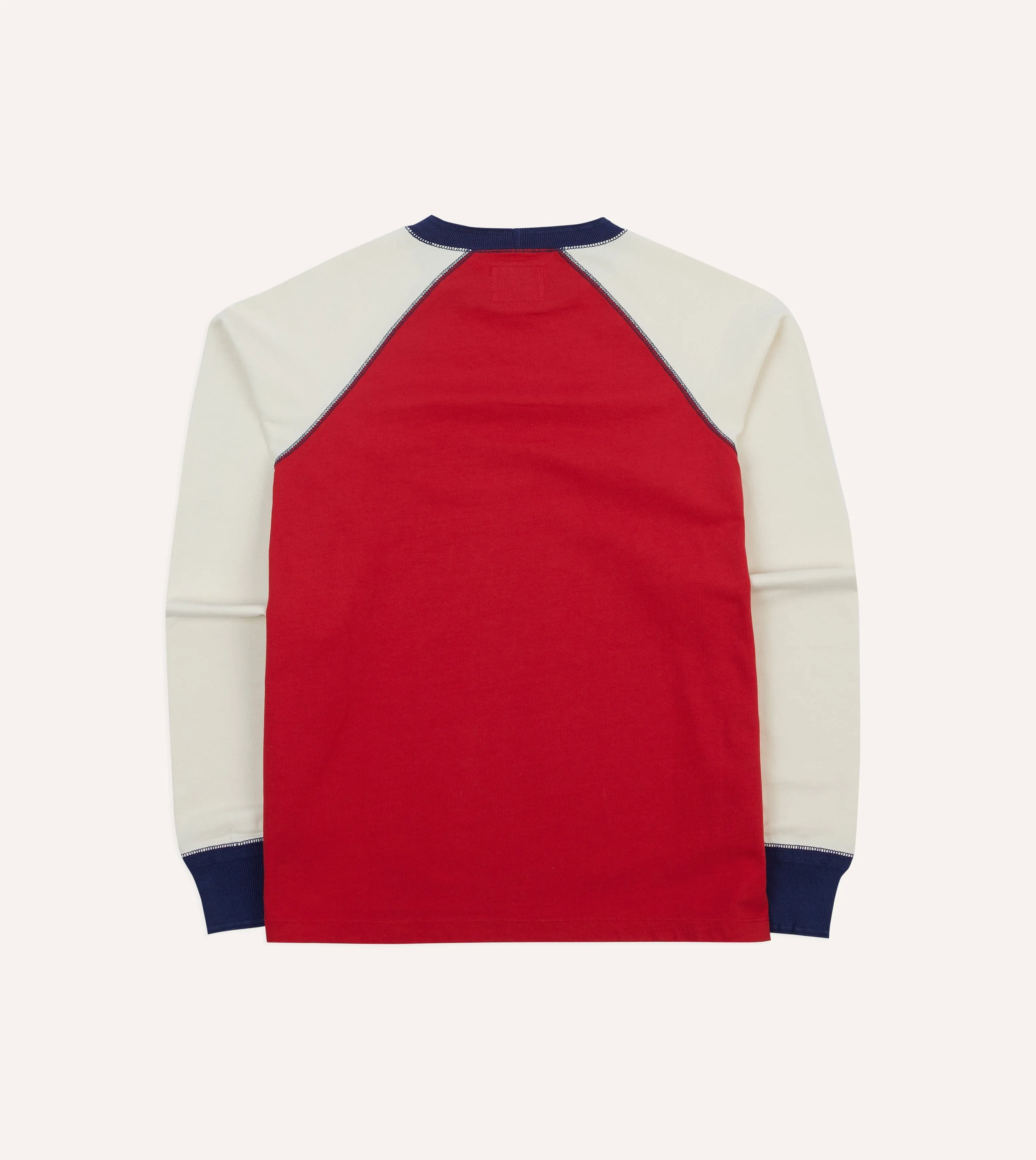 ComfortFirst Reinforced Hemline Red and Ecru Long Sleeve Raglan T-Shirt