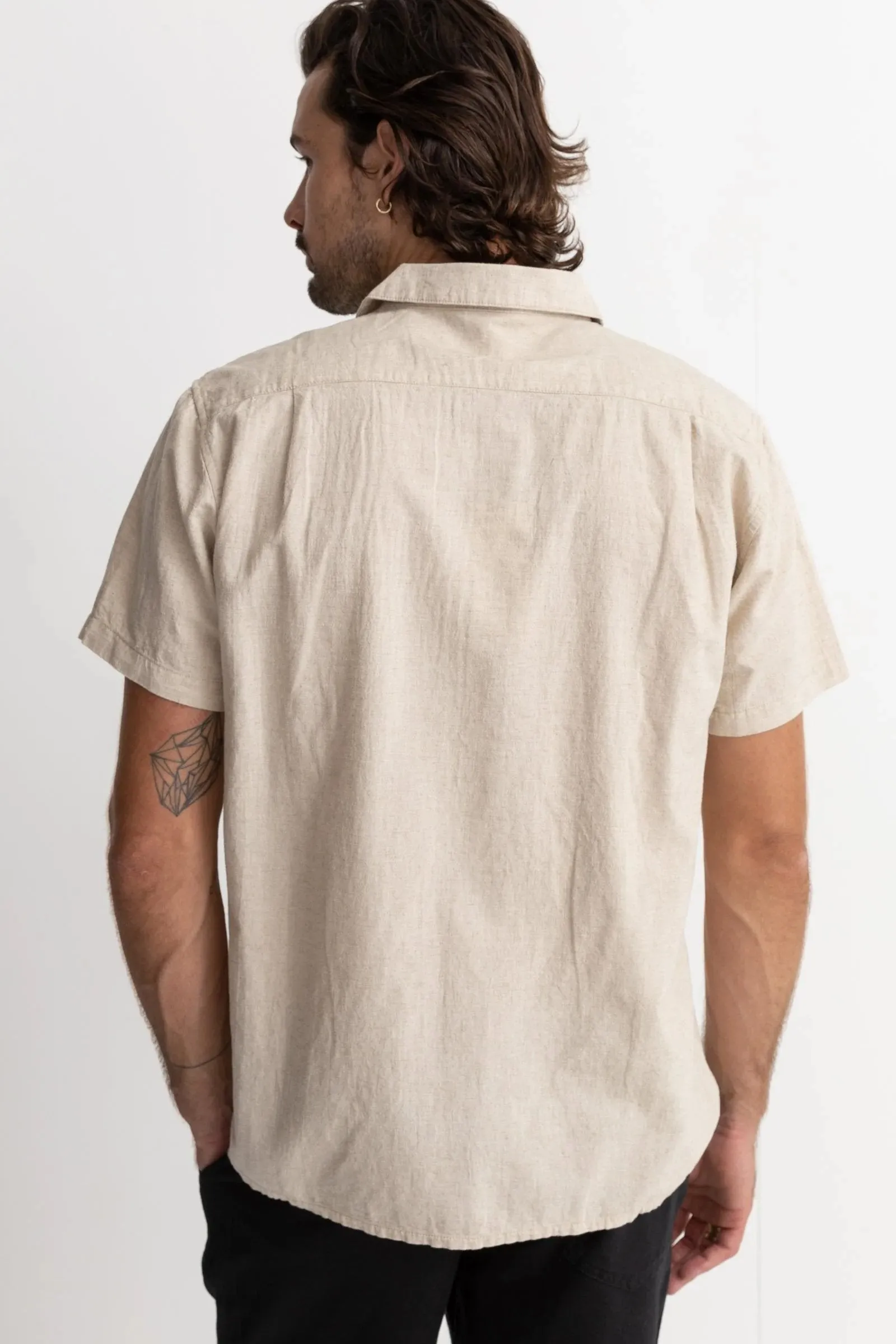 Relaxed Tank Classic Linen Short Sleeve Shirt Sand