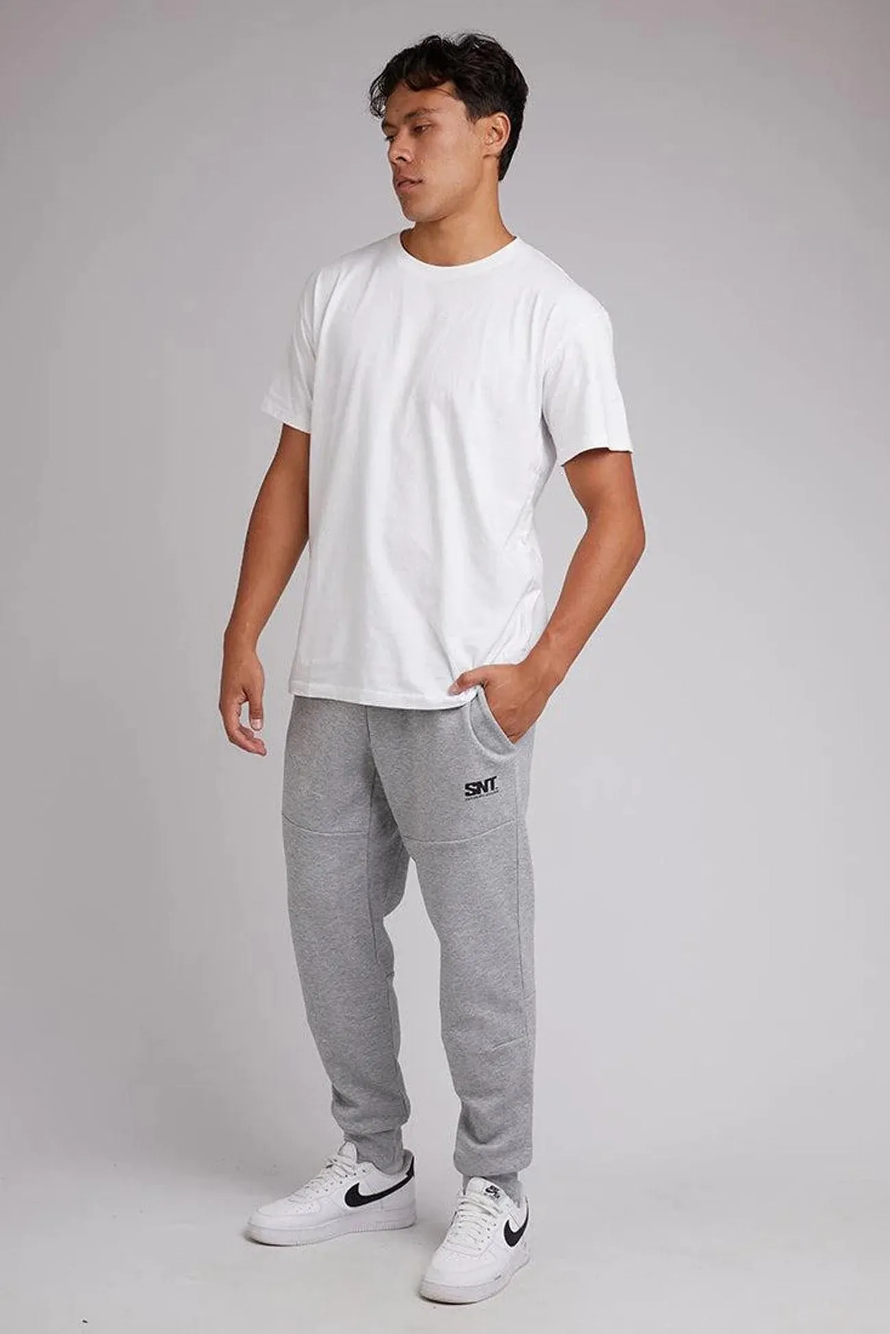 FlameRetardantTreatment Softened Hem Tech Track Pant Grey Marle