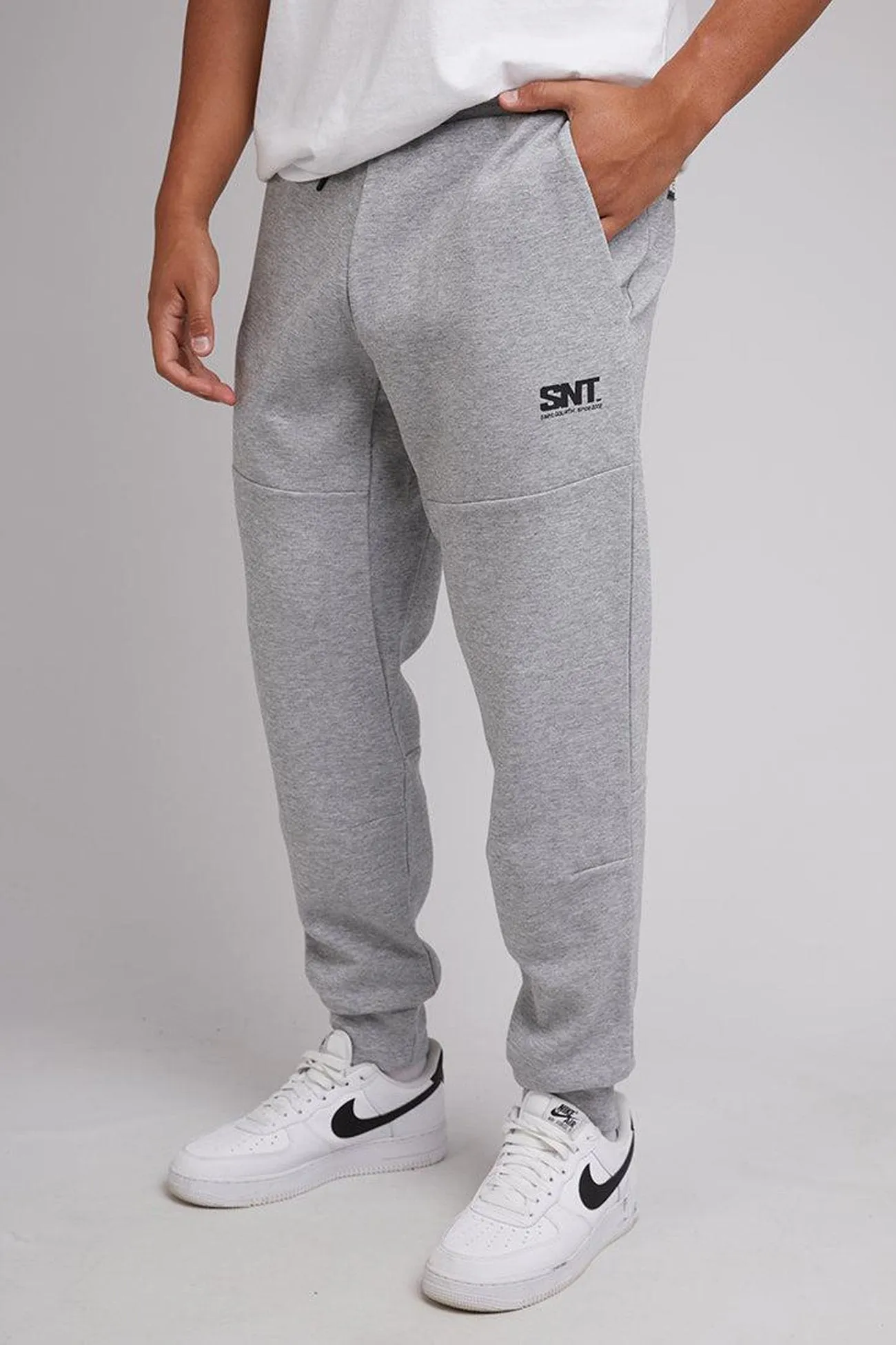 Tech Track Pant Grey Marle Flattering Fit Wear