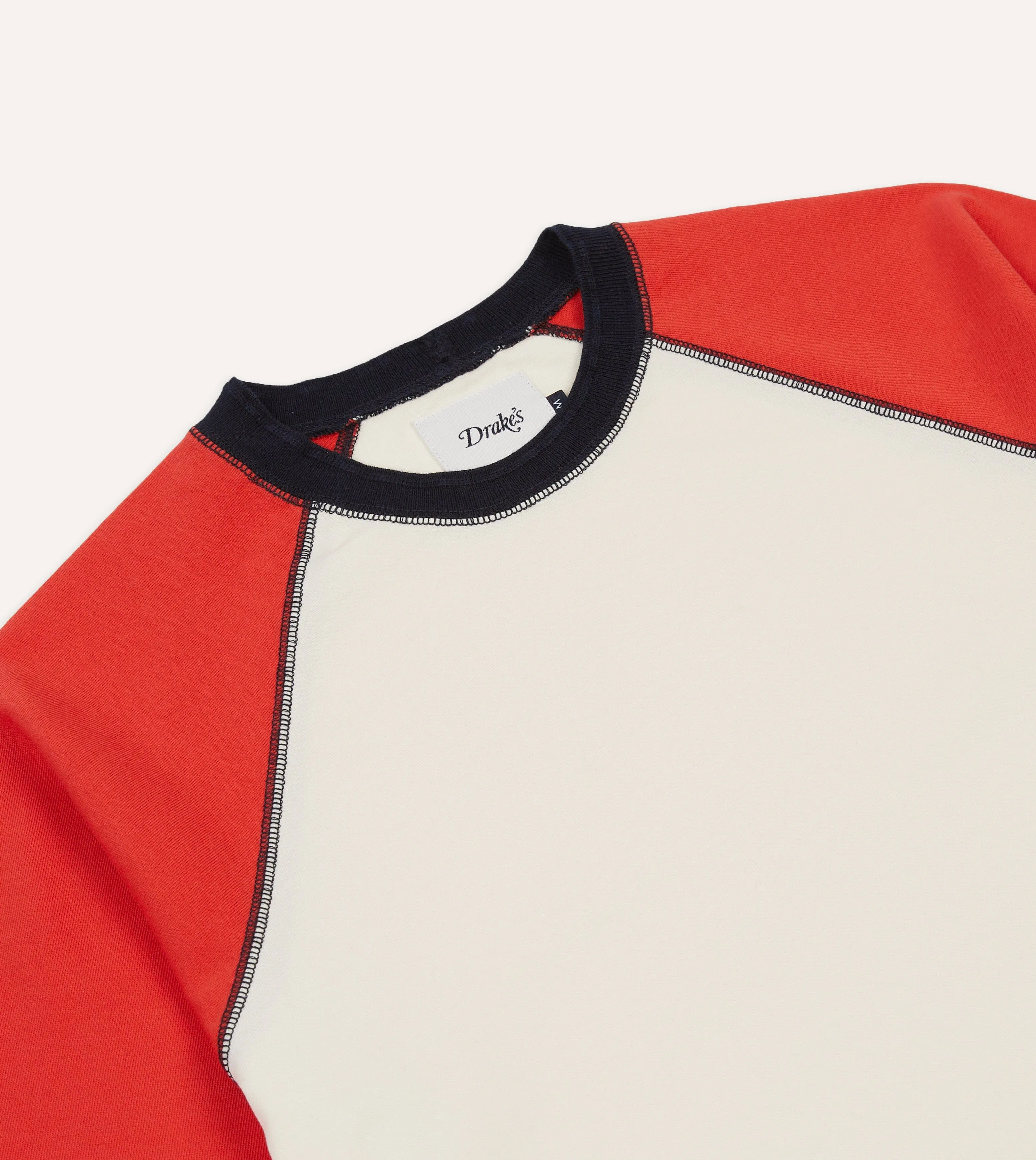 Ecru and Red Raglan Sleeve Hiking T-Shirt Lightweight Feel Odor Control Finish