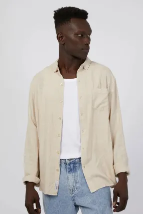 Mason Linen Shirt Natural Airy Mesh Lining