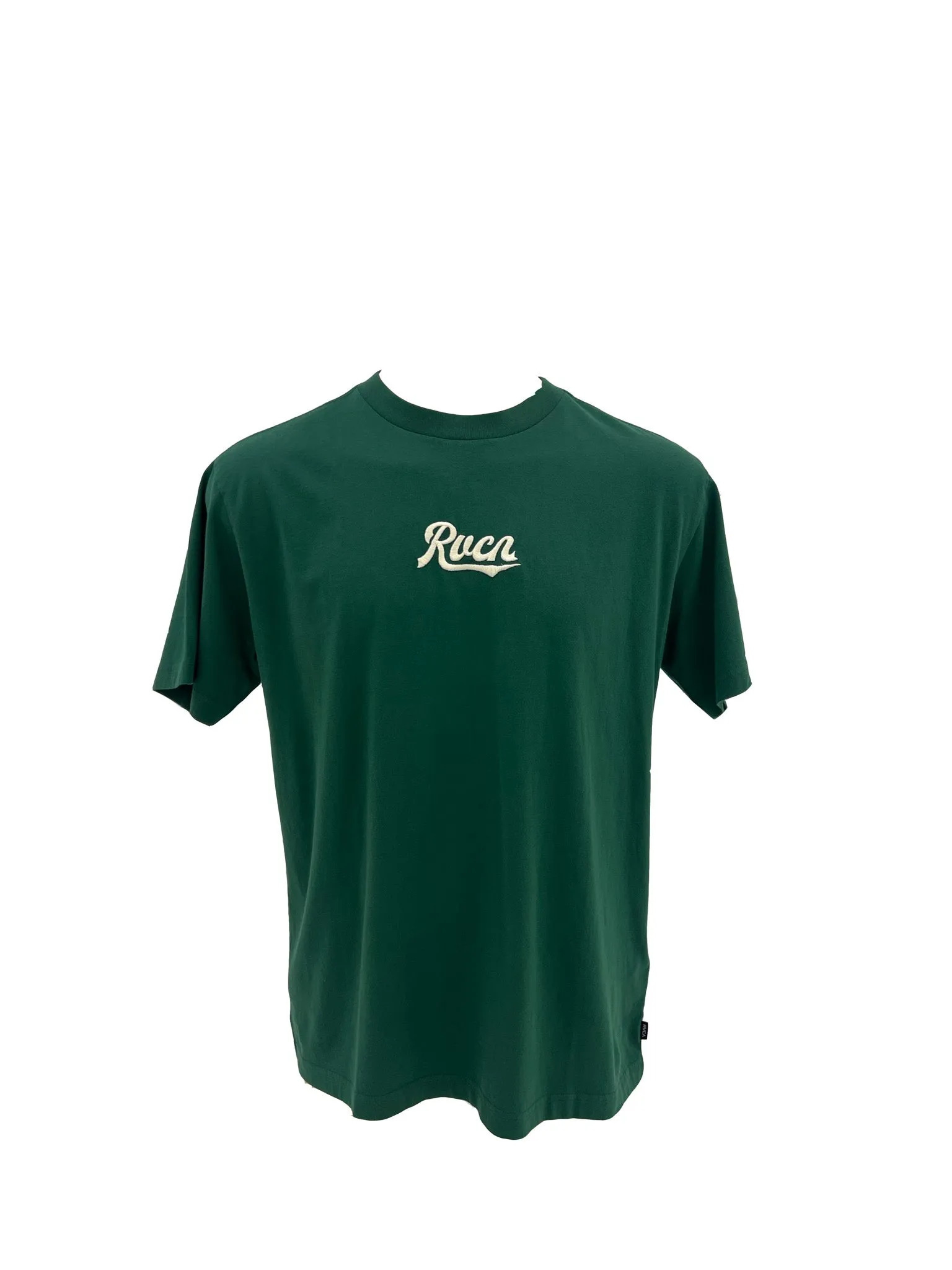 Hidden Zipper Pocket Script Short Sleeve Tee Grass Green