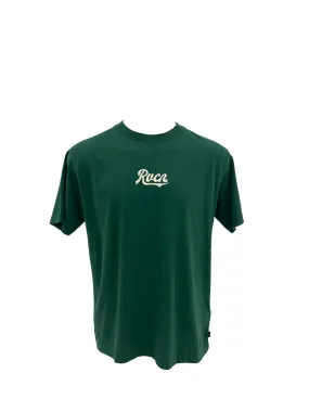 Hidden Zipper Pocket Script Short Sleeve Tee Grass Green