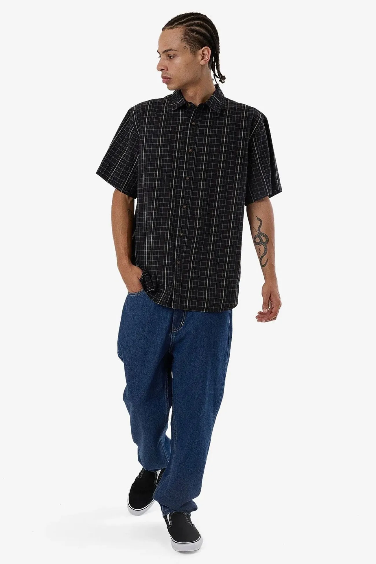 DoubleStitched Hemming Lockstar Short Sleeve Shirt Black