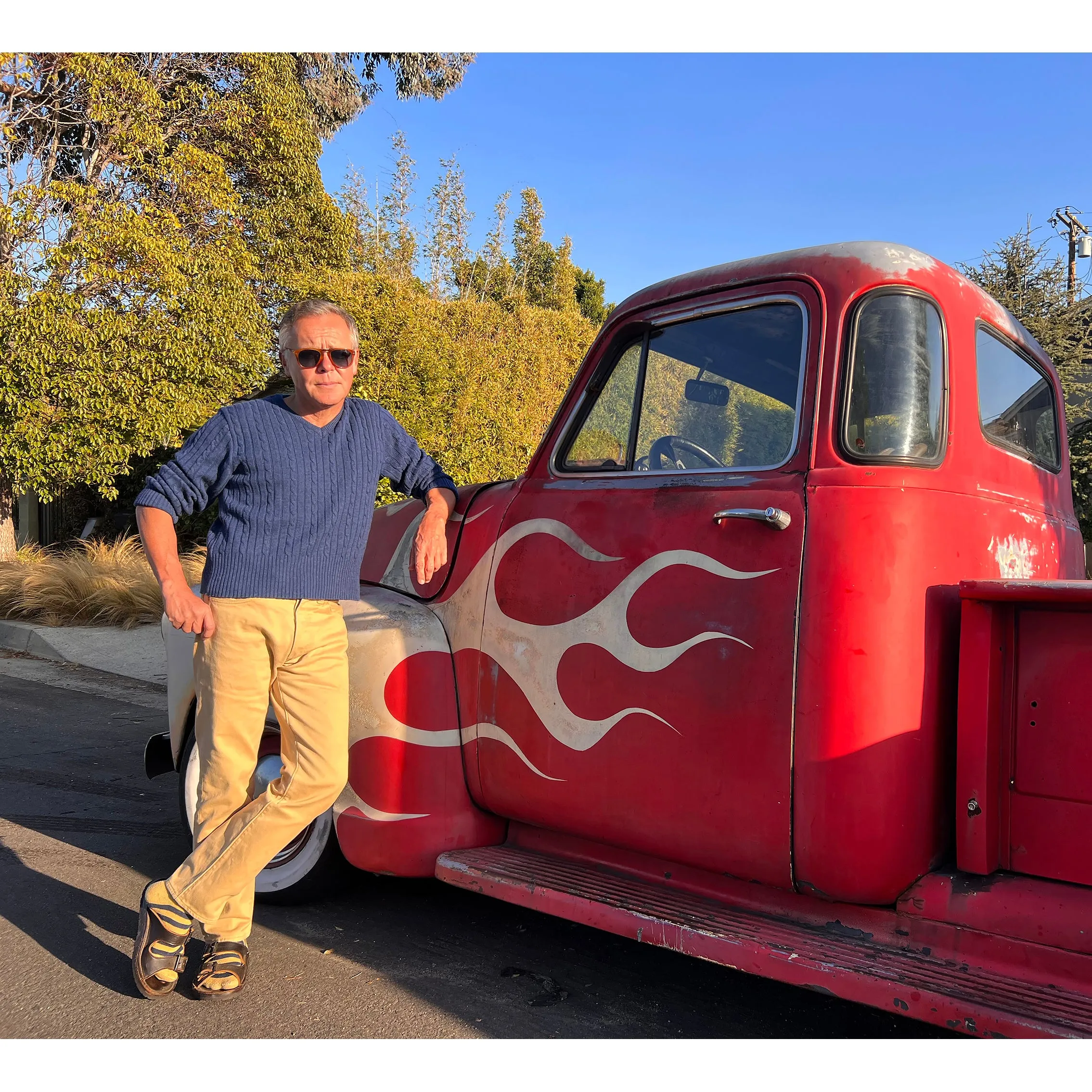 Terrence Cashmere Sweater - Yale Blue Double Layered Collar