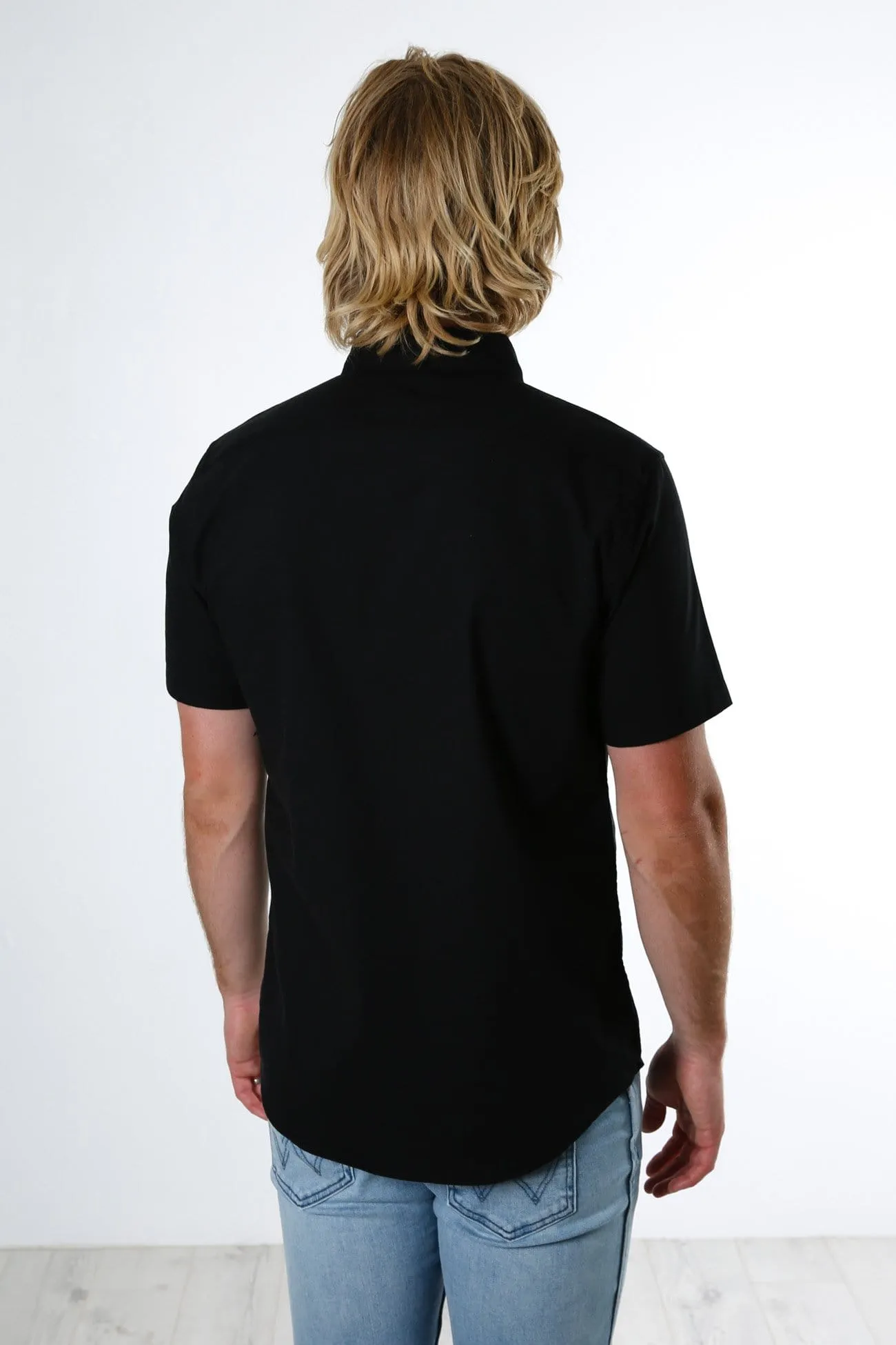 Low Impact Manufacturing OdorControl That'll Do Stretch Short Sleeve Shirt Black