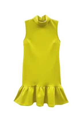 Indoor Event Dainty Finish The Birdie Dress - Chartreuse