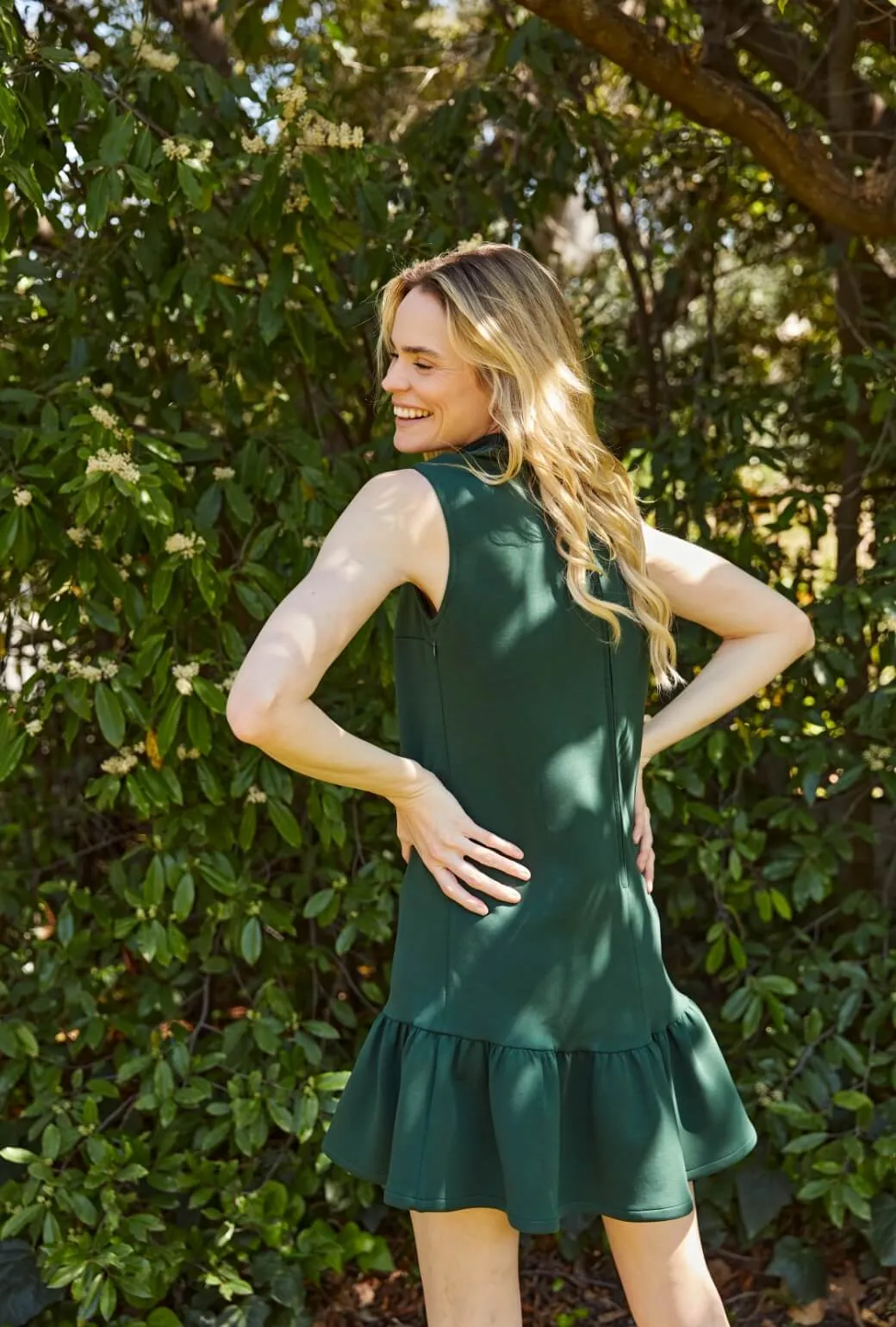 The Birdie Dress - Deep Green flattering appearance
