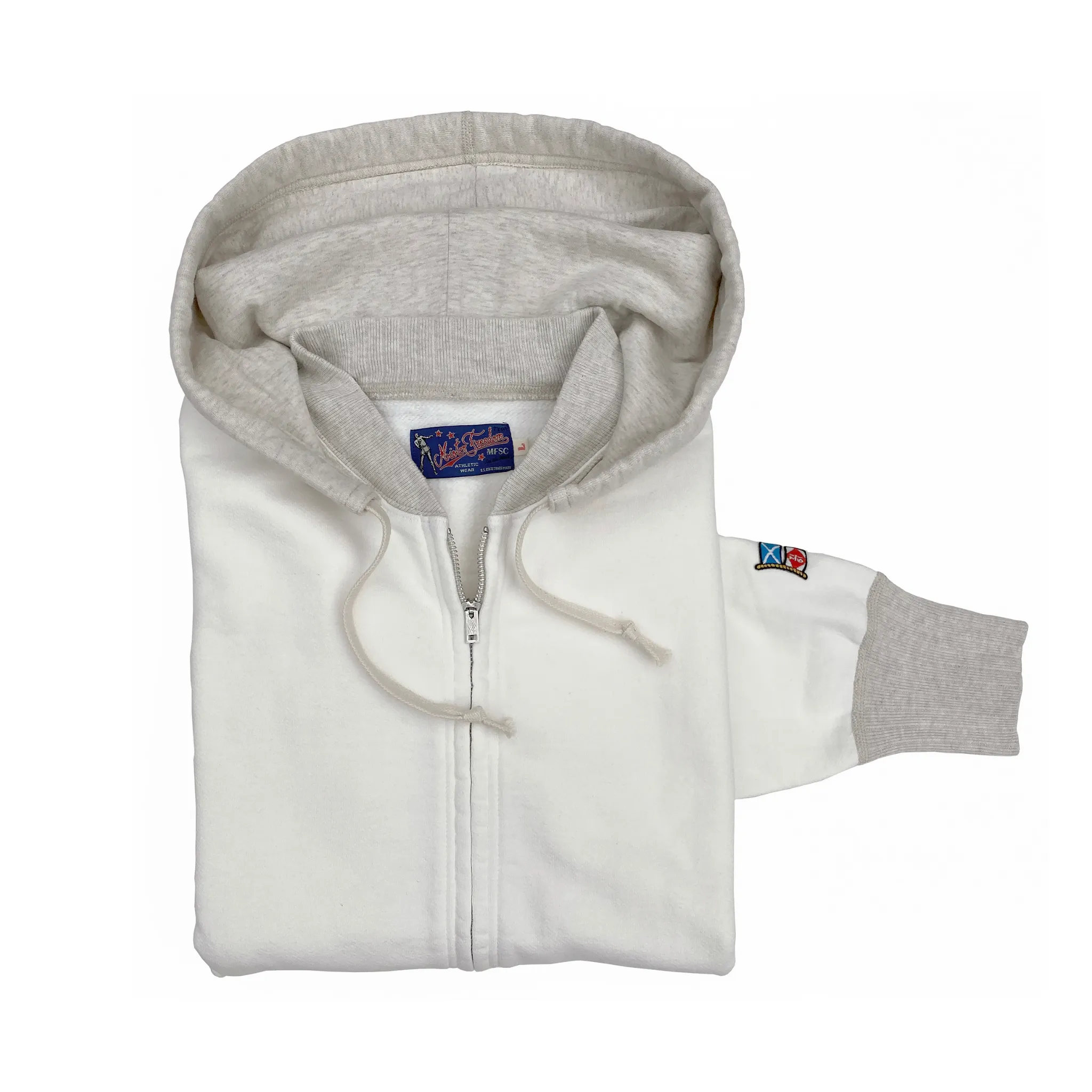 The Contender Sweatshirt - White/Oatmeal Shiny Finish Fashion Fit
