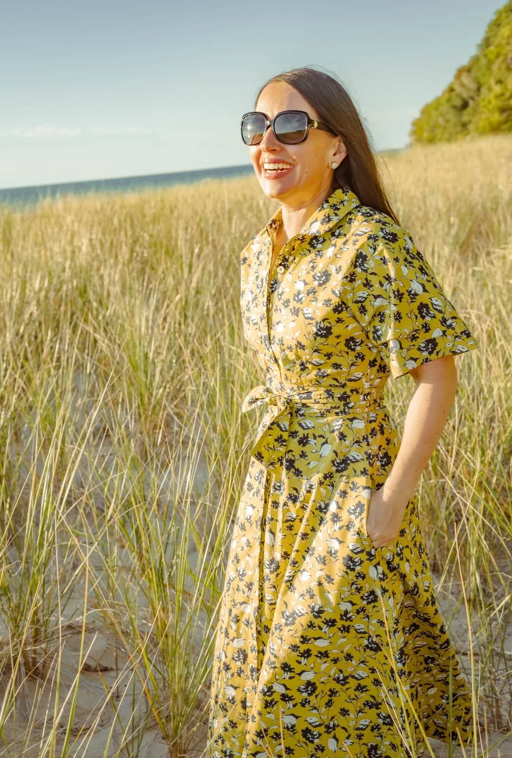 Airy Movement Layerable Piece The Donna Day Gown - Chartreuse Floral