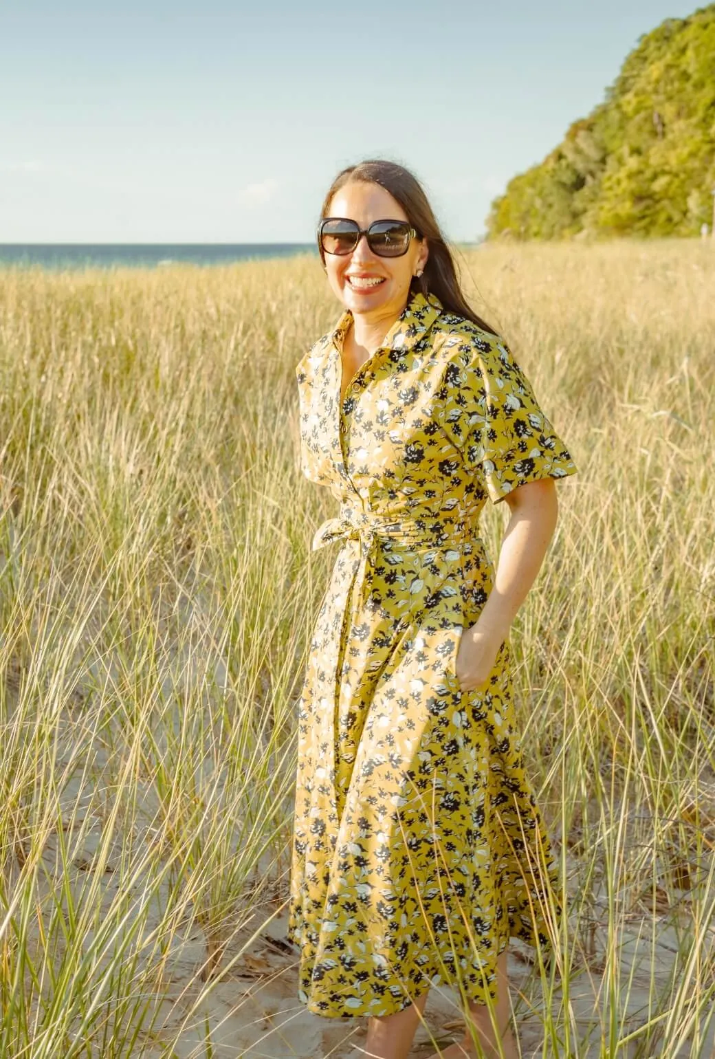 Vibrant Form and Effortless fit dress. The Donna Day Gown - Chartreuse Floral
