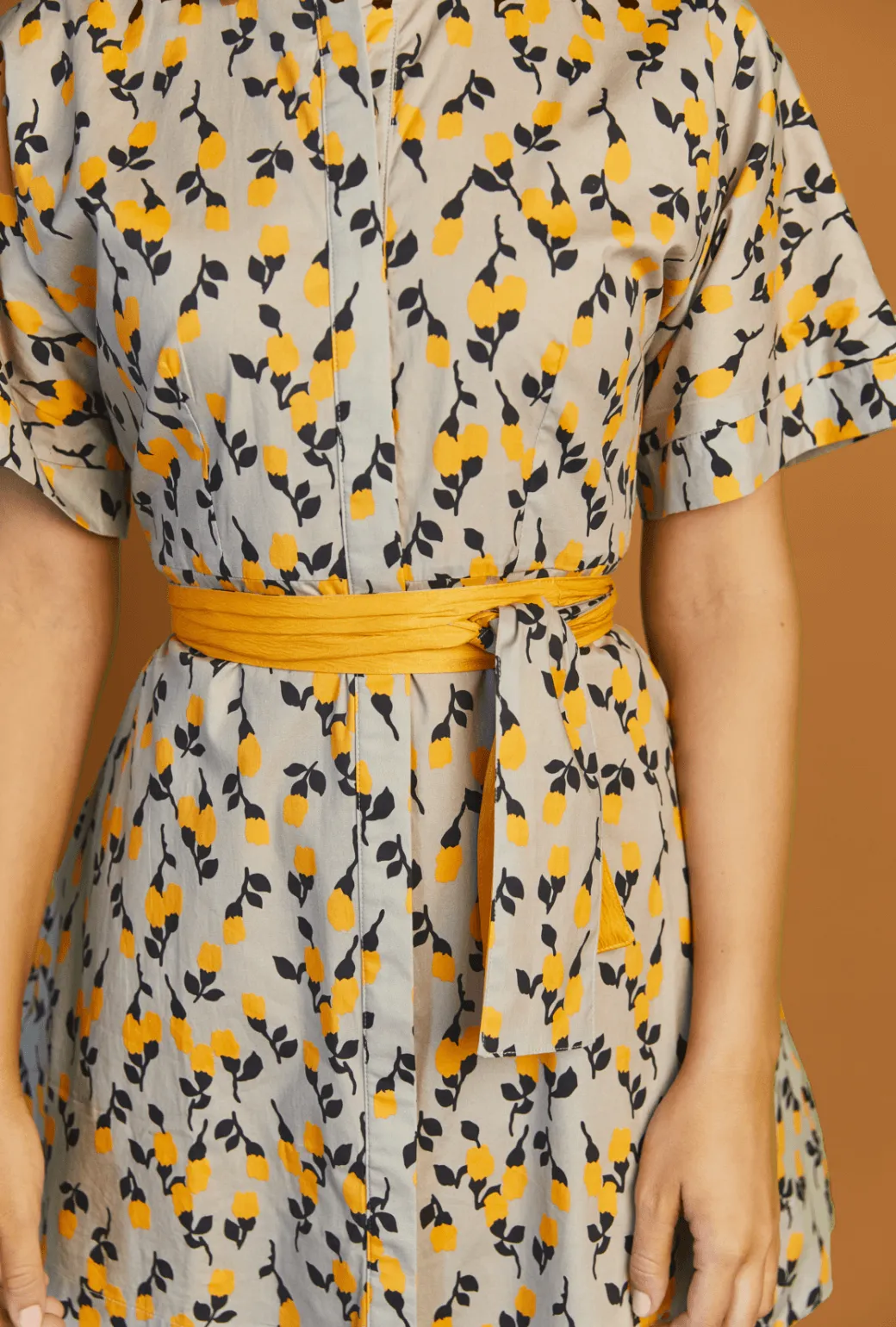 The Donna Day Gown MINI - Persimmon Floral Relax Tones Sleek Volume