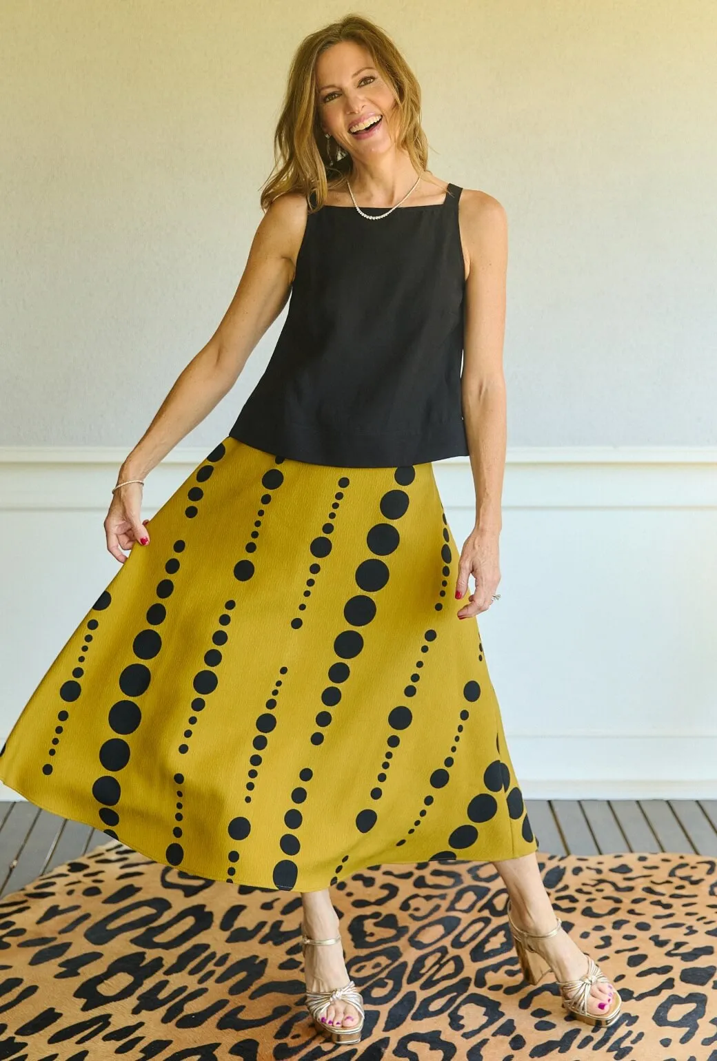 The Laura Skirt - Dijon Dots No Ride Breath Friendly