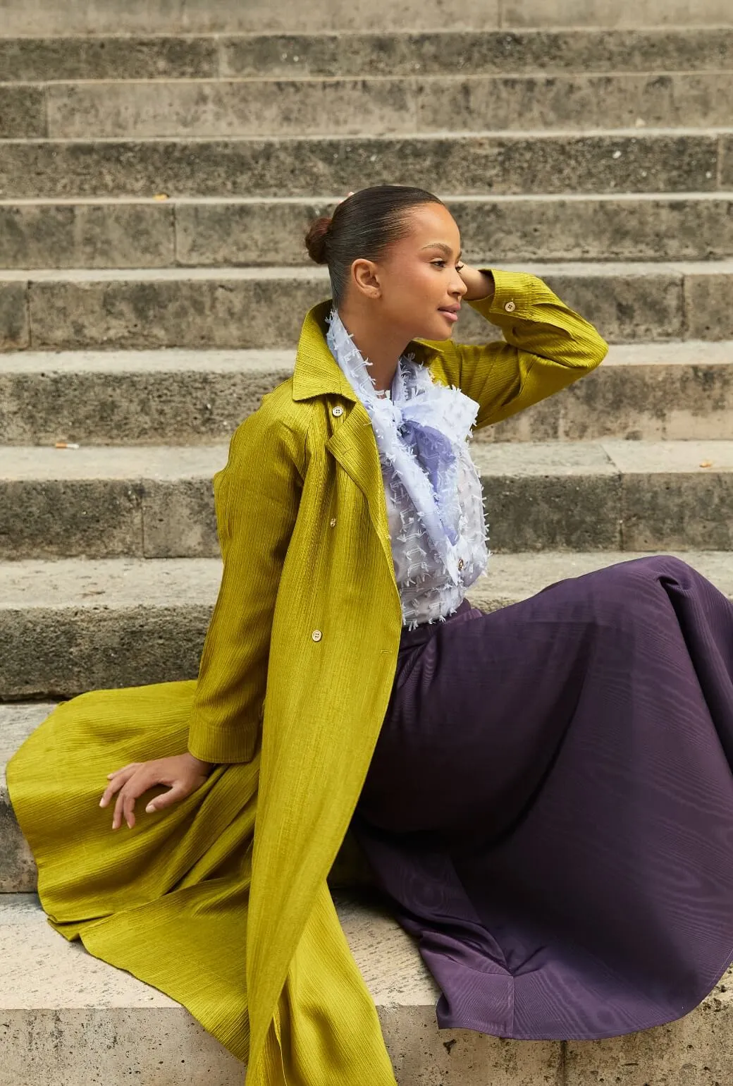 The Laura Skirt - Eggplant Moir?? Layer-Friendly Fit All Season Fit