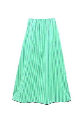 The Leland Skirt - Green Stripe Effortless Comfort
