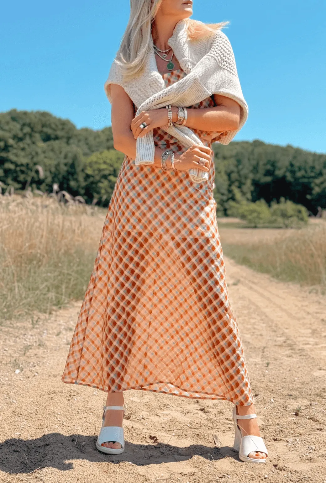 The Leland Skirt - Sheer Plaid Flexible Material