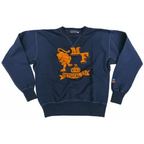 suitable for casual events product custom made perfection The Medalist Sweatshirt - Prussian Blue "Panther" Flock Print