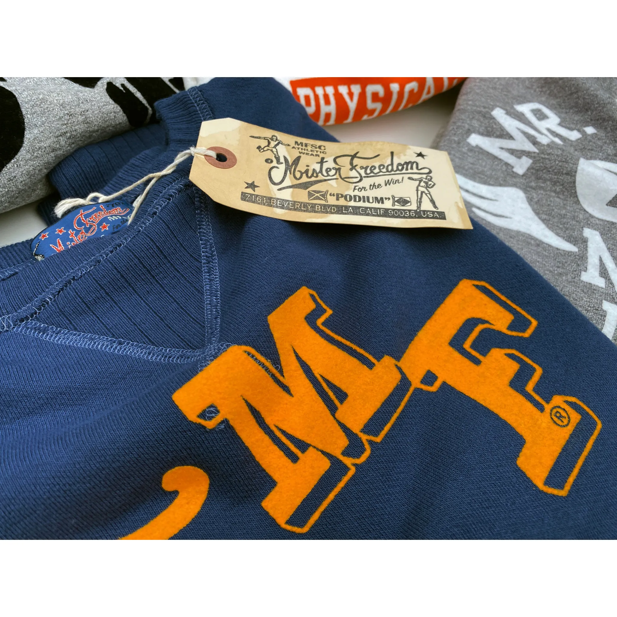 The Medalist Sweatshirt - Prussian Blue "Panther" Flock Print Comfy Outerwear