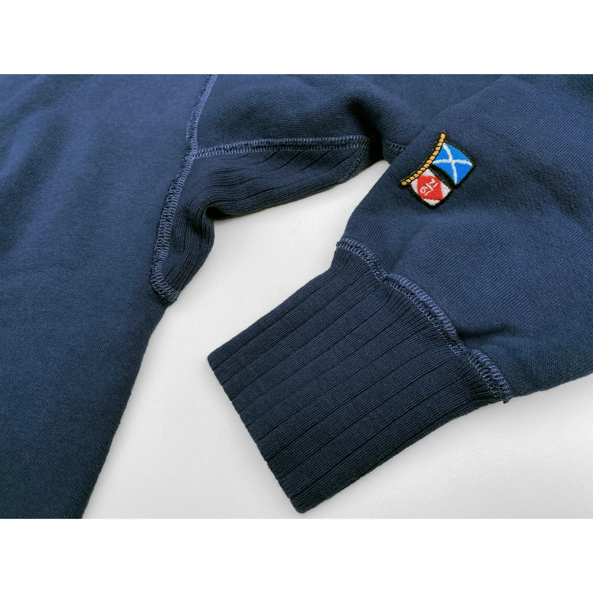 The Medalist Sweatshirt - Prussian Blue "Panther" Flock Print Urban Fit comfortable for standing