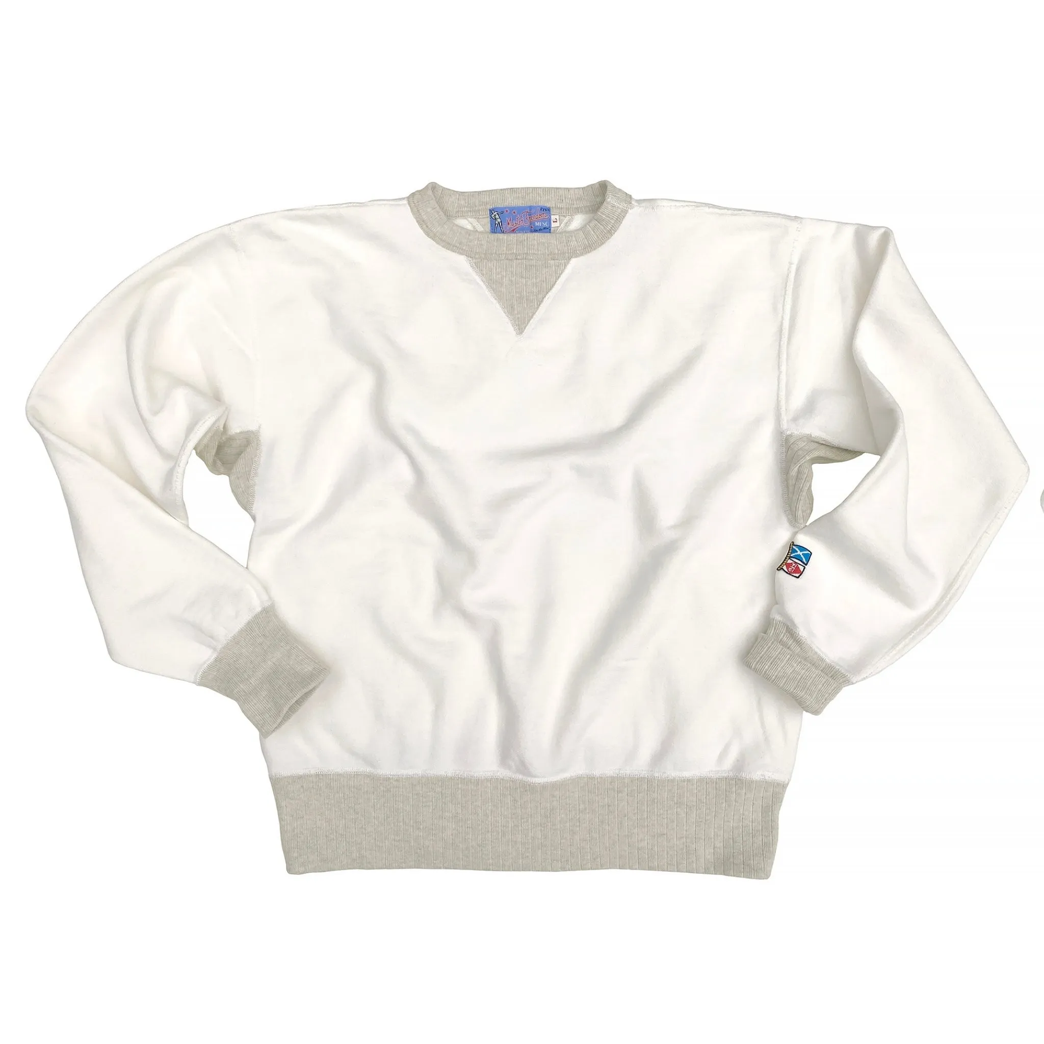 The Medalist Sweatshirt - White Pastel Shade Collared