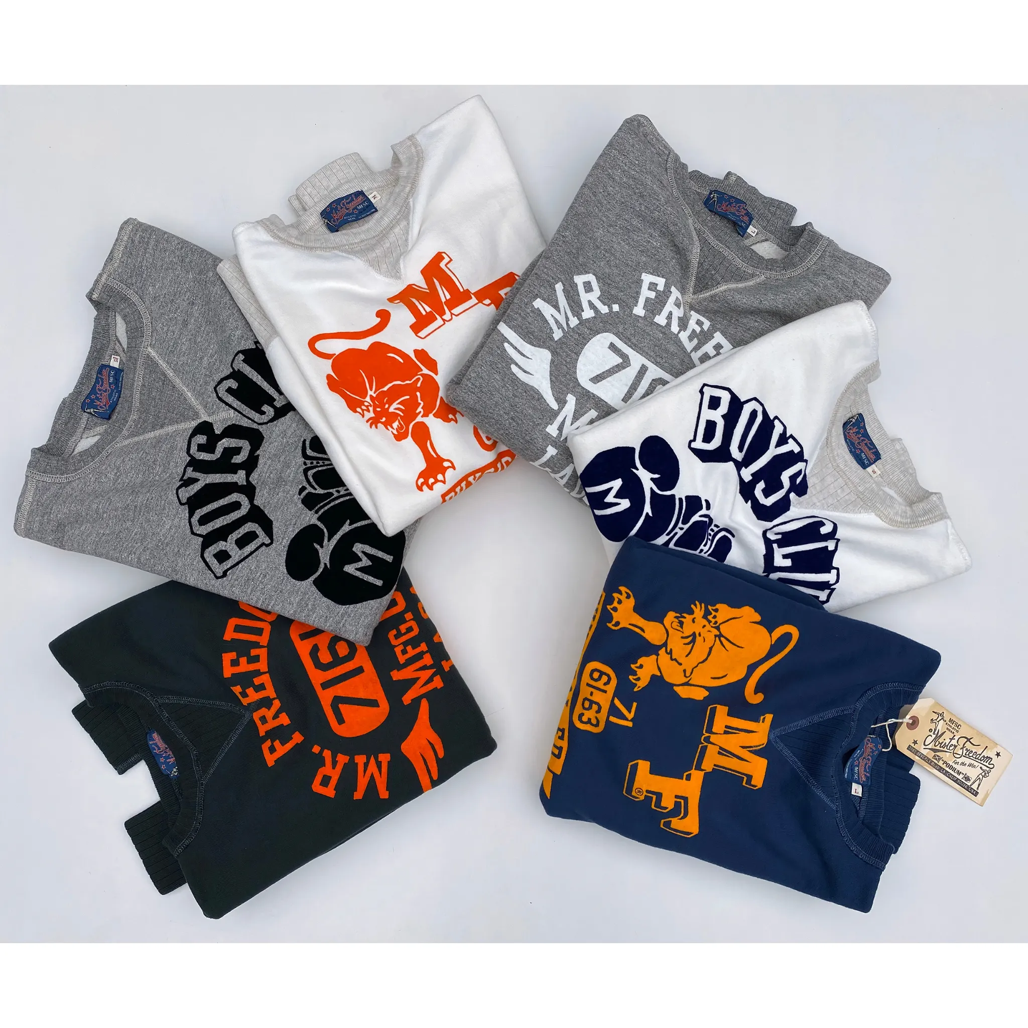 skiing suitable The Medalist Sweatshirt - White "Boys Club" Flock Print