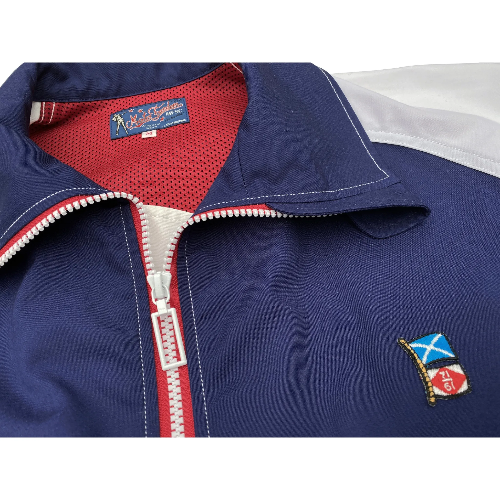 The Mercury Jacket - Arctic White/Navy Blue Stretchable Material Ultra Soft Brushed Interior
