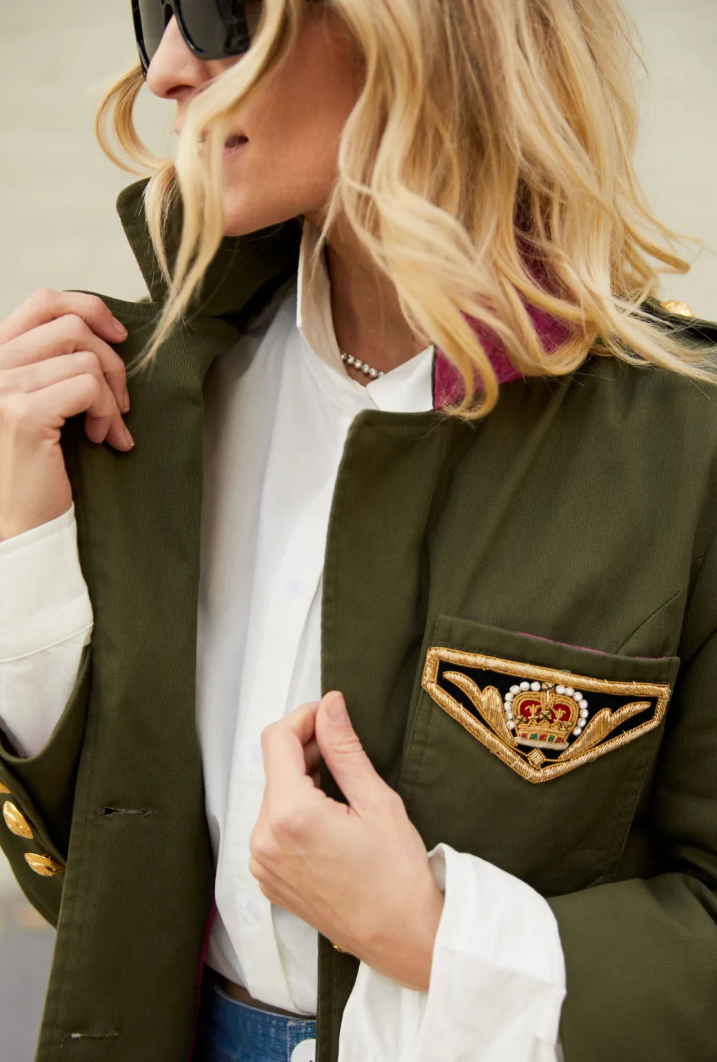 Recycled Polyester Blend The Military Blazer - Olive Green