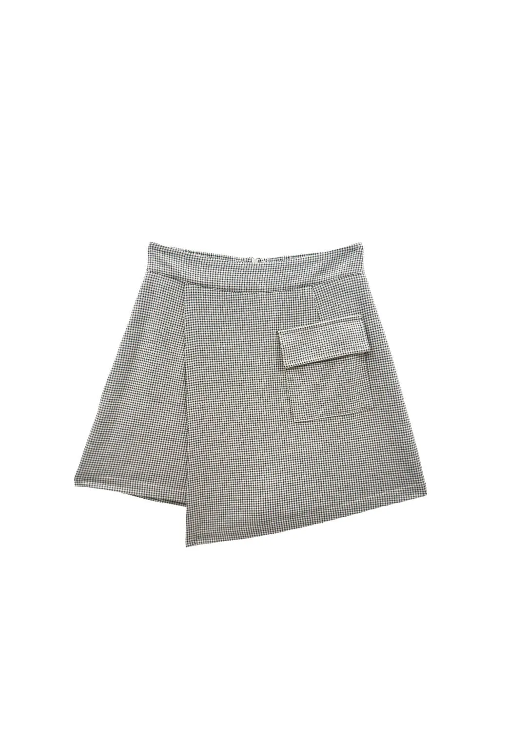 The Serena Skort - Black Gingham Knit Packable design