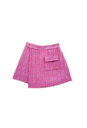 The Serena Skort - Pink Tweed Utility Fit Flexible Layer Fit