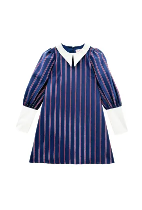 The Skipper Dress - Navy & Red Stripe Moment Light