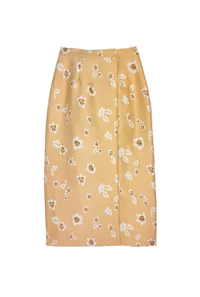 The Whitney Wrap Skirt - Desert Sand Brocade PermeableCloth Chic Design