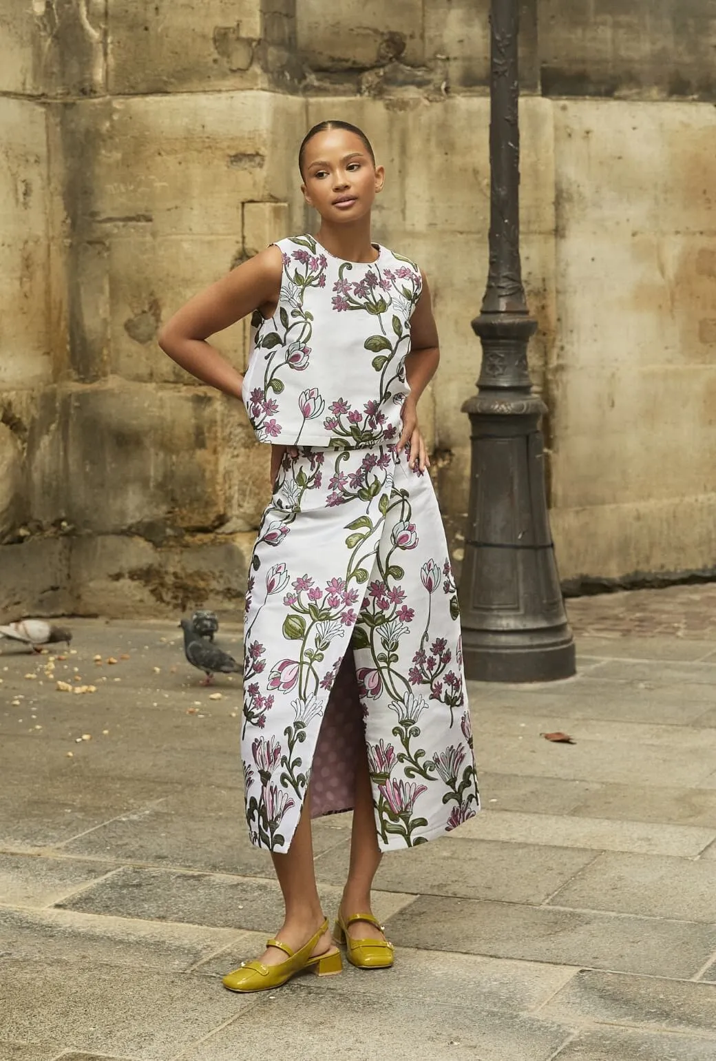 The Whitney Wrap Skirt - Pewter Vines Comfy Material ReflectiveAccentDetails