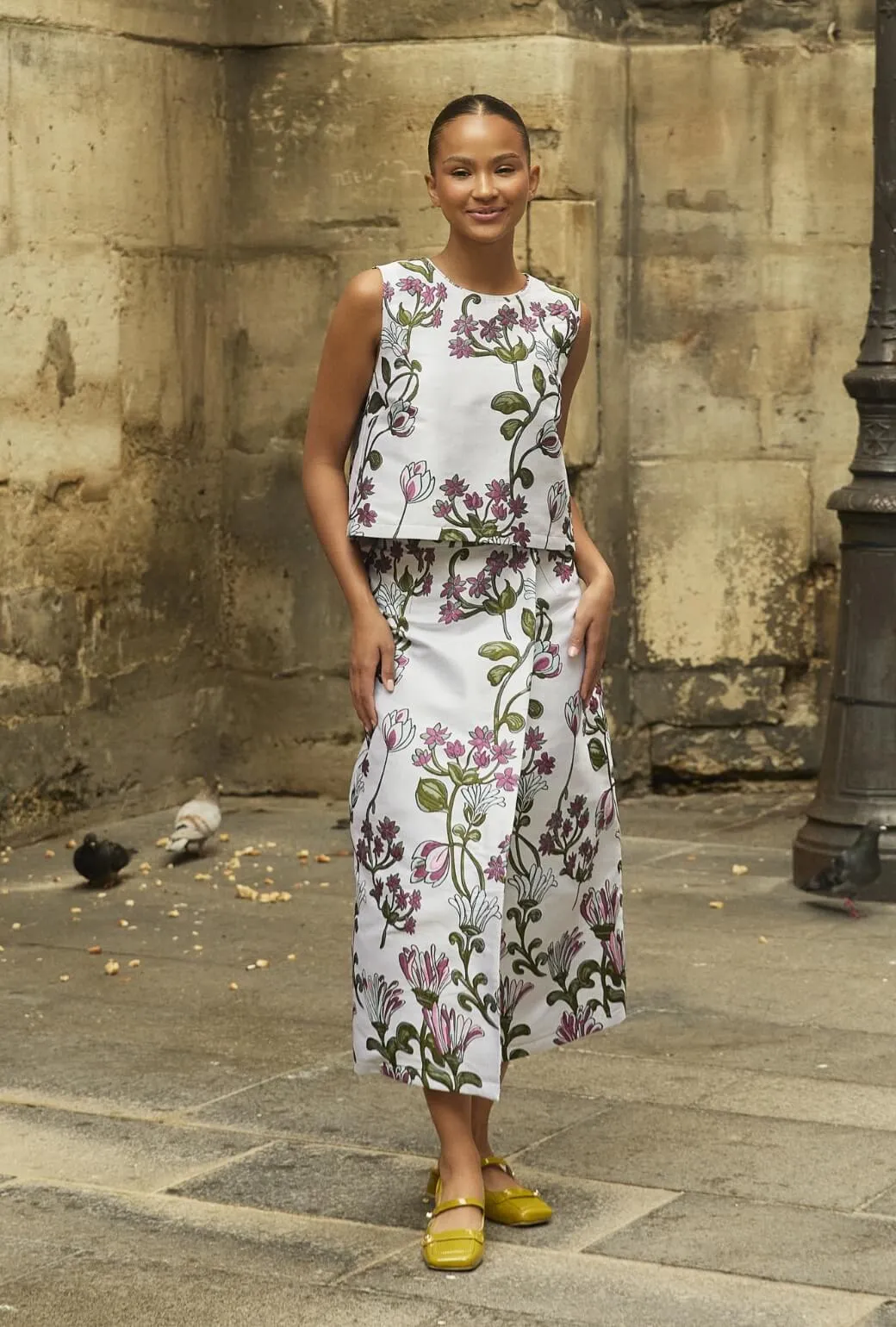 Performance Wear Comfy Wardrobe The Whitney Wrap Skirt - Pewter Vines