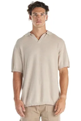St Tropez Short Sleeve Shirt Oat Ribbed Collar Style Modular Pocket Layout