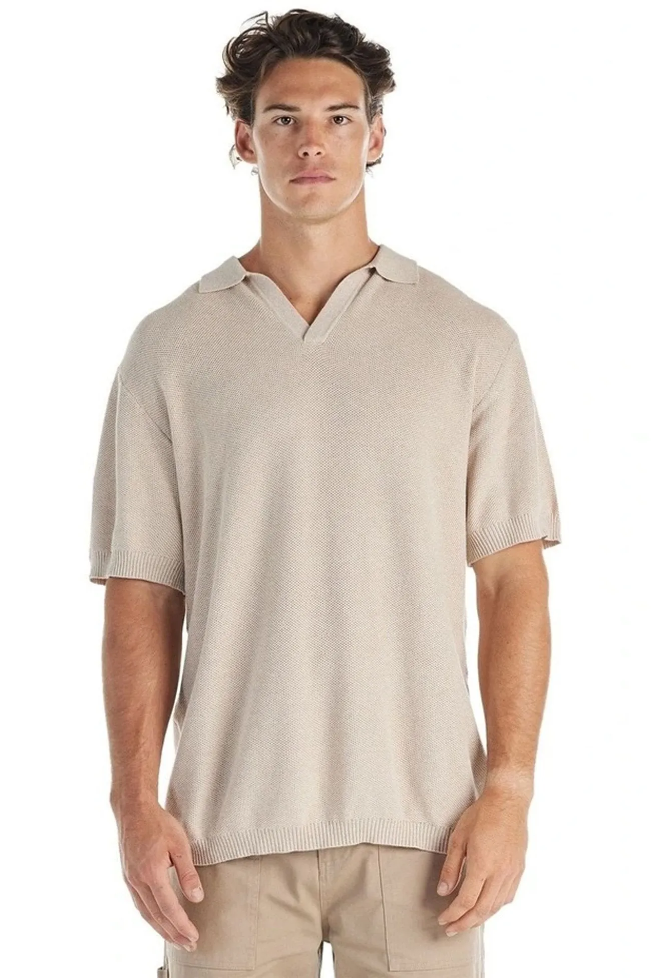 St Tropez Short Sleeve Shirt Oat PocketDetails Reflective details
