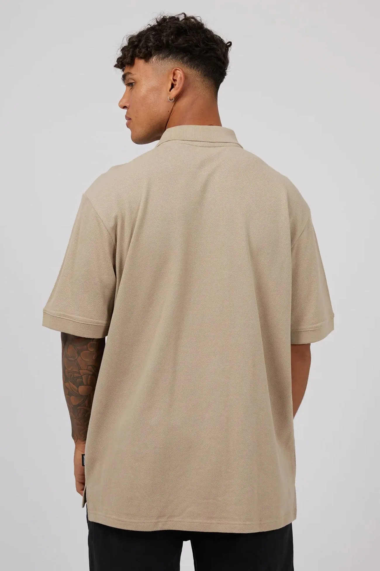 Essential Polo Oatmeal PreShrunkFabric Easy Fit