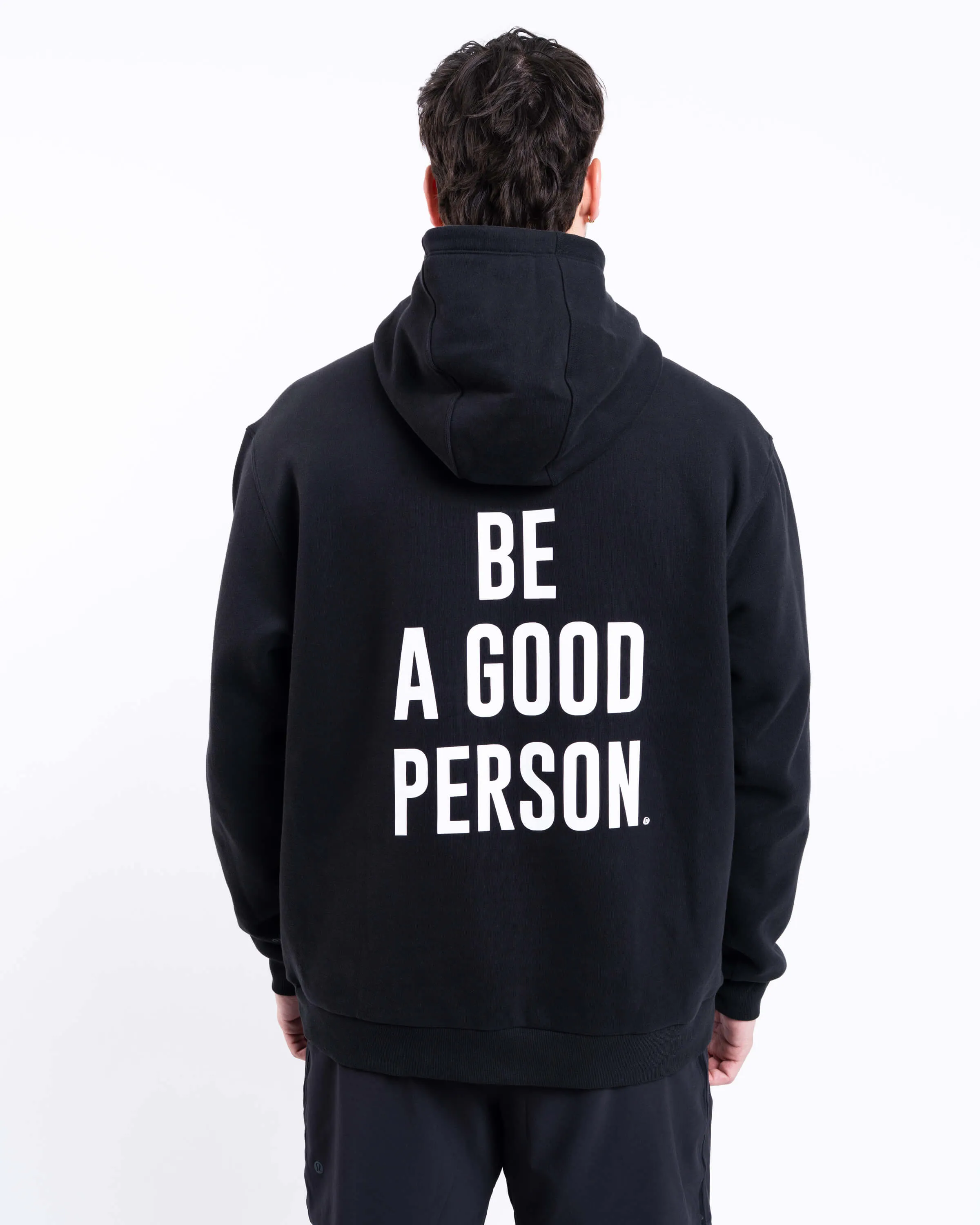 Stylish Detail Steady State Pullover Hoodie - Black - lululemon // BE A GOOD PERSON *Pre-Order*