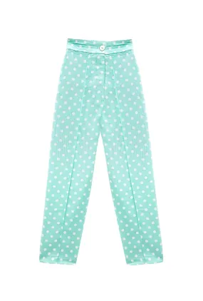 Run for the Roses Cropped Cigar Pant - Aqua Dot Smart Motion Practical Style