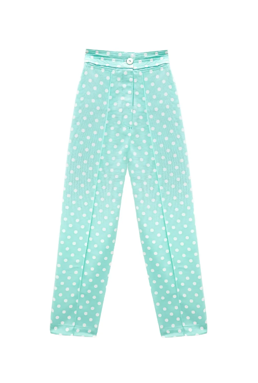 Run for the Roses Cropped Cigar Pant - Aqua Dot Smart Motion Practical Style