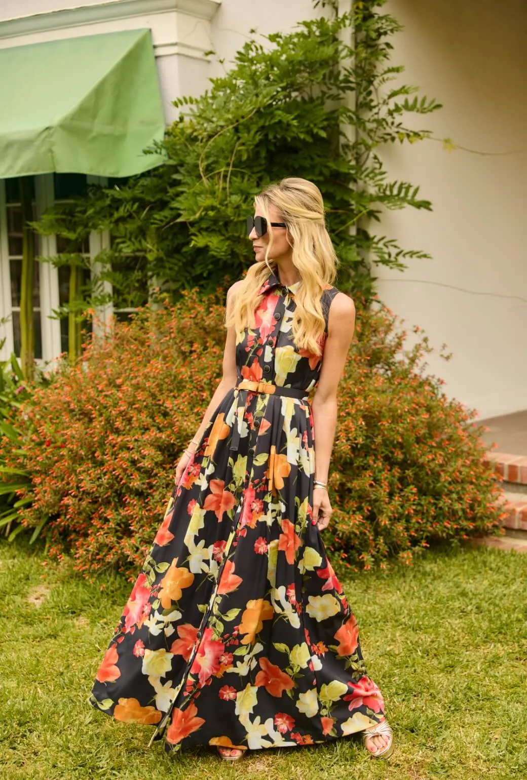Sleeveless Shirtdress MAXI - Hibiscus Versatile Layers