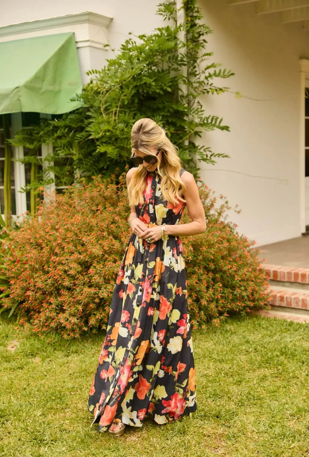 Sleeveless Shirtdress MAXI - Hibiscus Edge Detail Sophisticated Layers