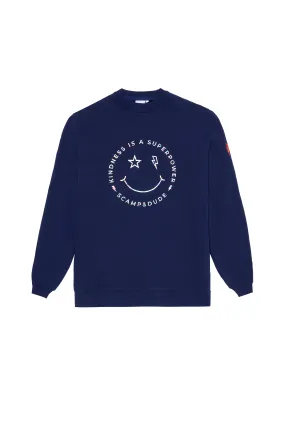 Scamp & Dude x Style For Stroke Unisex Navy with Rainbow Foil Smiley Face Charity Sweatshirt Cozy Wearable Chilly Day Outfit