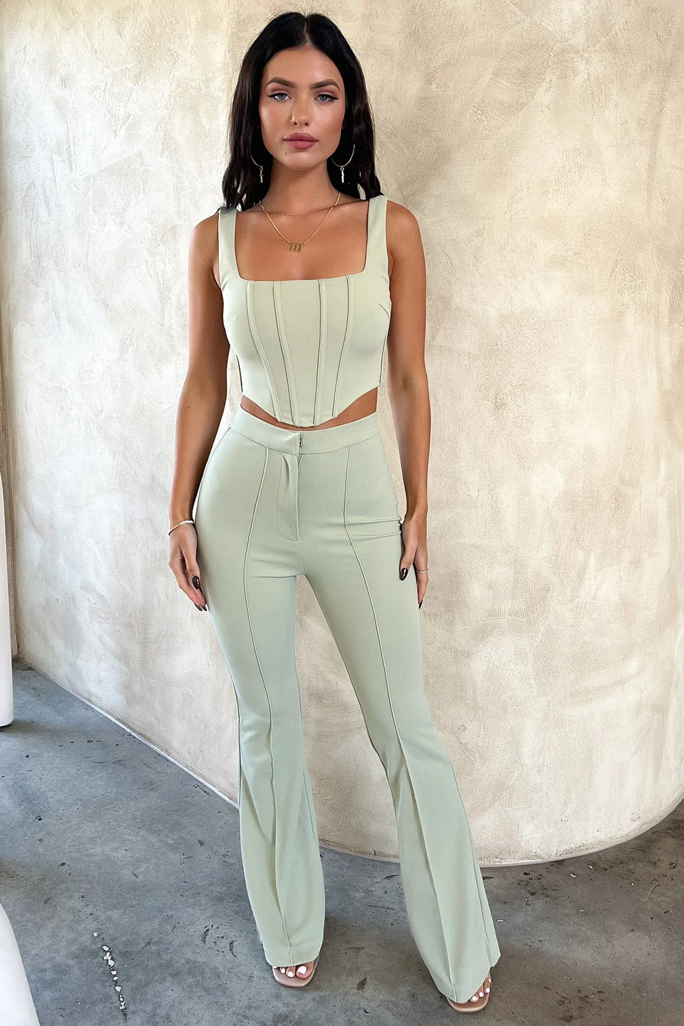 Token Flare Pants - Sage No Bunching