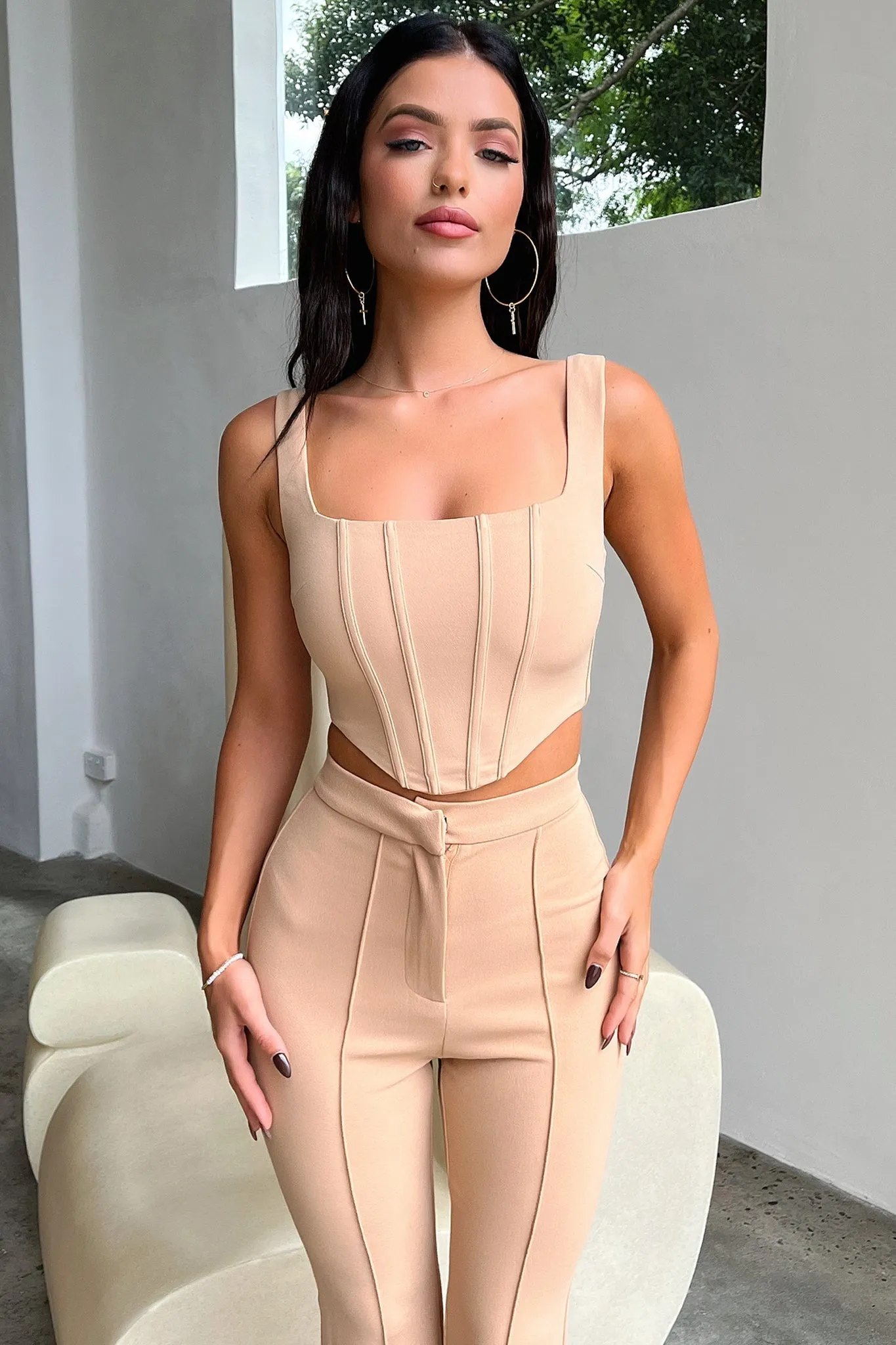 Quick drying material Token Flare Pants - Tan