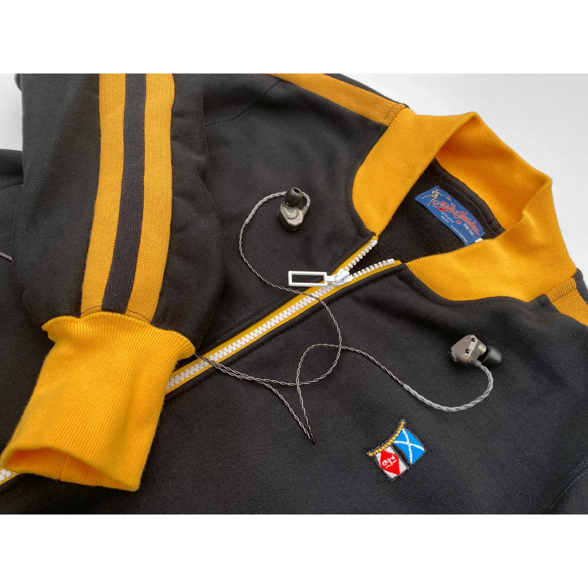Track Master Jacket - Black/Gold Zipper Guard Weatherproofing Stormproof Zipper